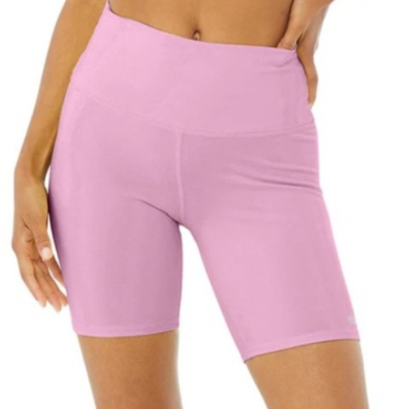 ALO Yoga Pants - Alo Yoga Biker Short Pink Lavender